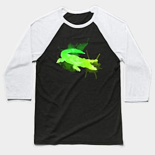 Crocodile Watercolor Forest Baseball T-Shirt